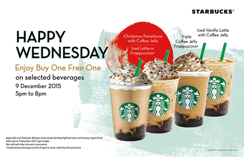 Starbucks Buy 1 Free 1 Promotion！