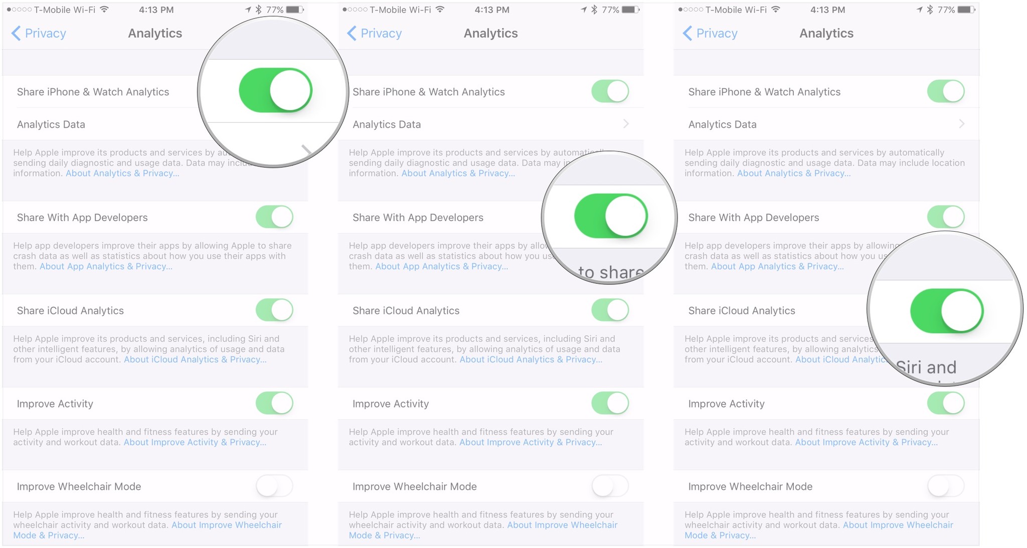 Image result for close Share iPhone Analytics apple"