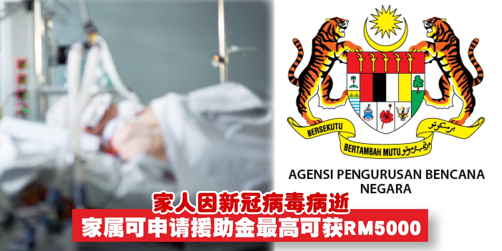 【 家人因新冠病毒病逝？死者家属可向国家天灾管理机构申请援助金！】