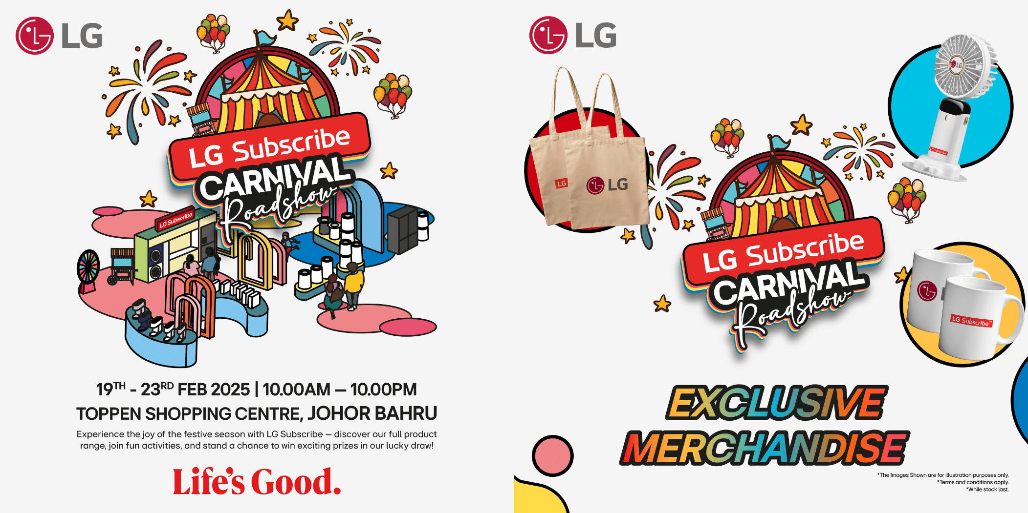 【 LG Subscribe Carnival Roadshow 来袭🔥 超FUN家电体验➕限时福利🎡2月19日至23日盛大开跑🏃🏻...