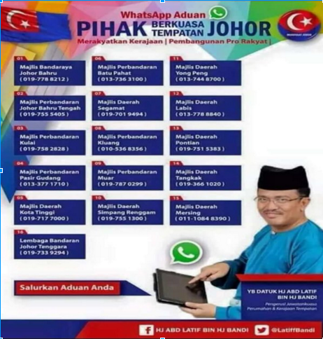 Johor Council S New Hotlines Are Now Ready To Receive Concerns Thru Whatsapp Johor Now